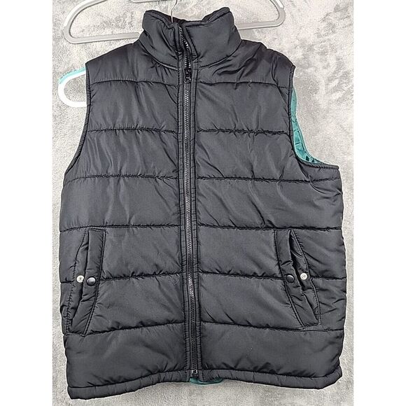 Gap‎ Mens Puffer Vest Size S Black Green Liner Insulated Sleeveless Jacket - Picture 1 of 9